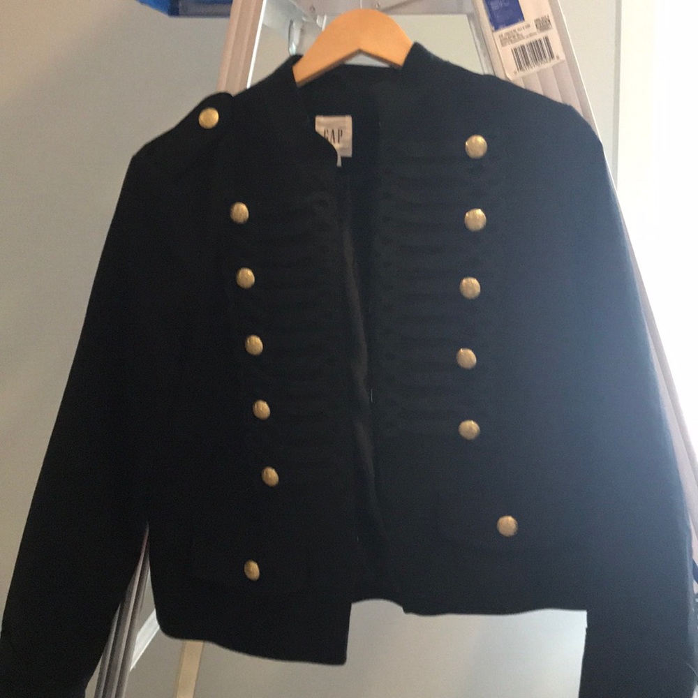 Black wool military jacket